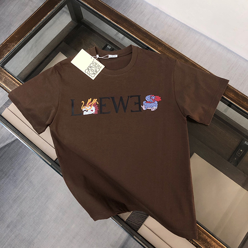 ロエベ 胸ロゴプリント半袖Tシャツ