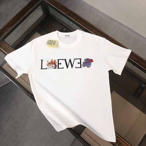ロエベ 胸ロゴプリント半袖Tシャツ