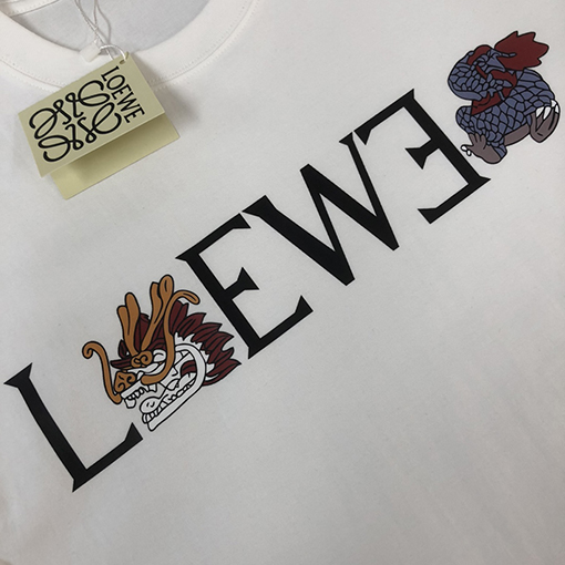 ロエベ 胸ロゴプリント半袖Tシャツ