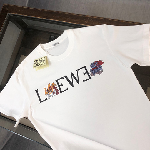 ロエベ 胸ロゴプリント半袖Tシャツ