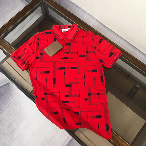 バーバリー 新しい ロゴ刺繍半袖ポロシャツ