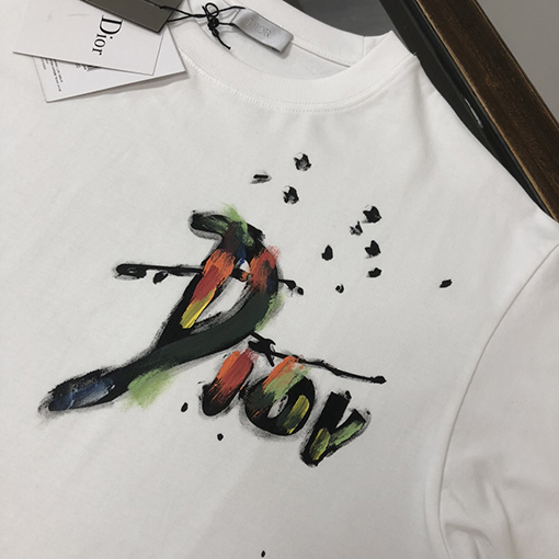 ディオール 絵画落書き半袖ポロシャツ