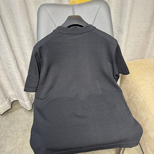 バレンシアガ   白いBBプリントクルーネックニット半袖Tシャツ