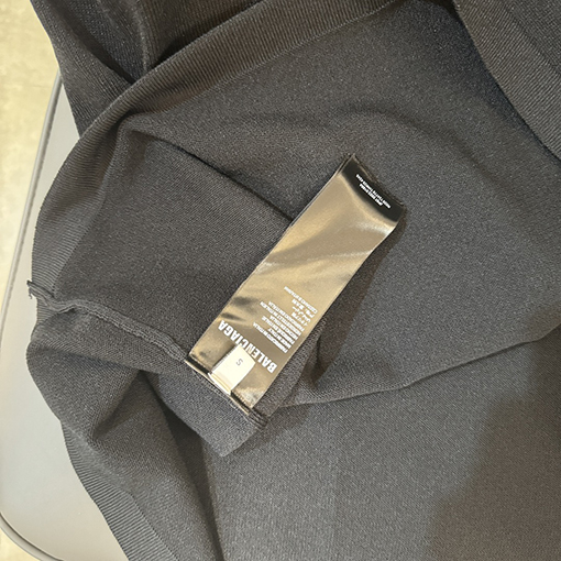 バレンシアガ   白いBBプリントクルーネックニット半袖Tシャツ