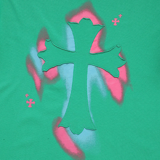クロムハーツ プリント&アップリケ刺繍半袖Tシャツ