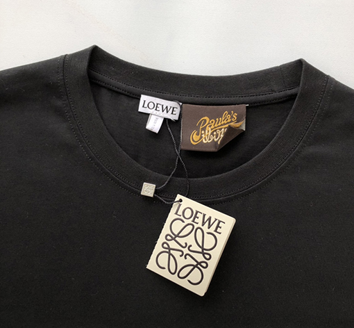 ロエベ   新しいタオル刺繍ロゴラウンドネック半袖Tシャツ
