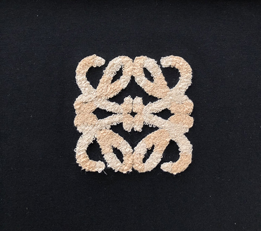 ロエベ   新しいタオル刺繍ロゴラウンドネック半袖Tシャツ