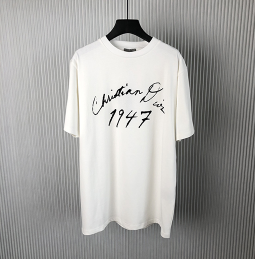ディオールスーパーコピー 新しいサインプリント半袖Tシャツ