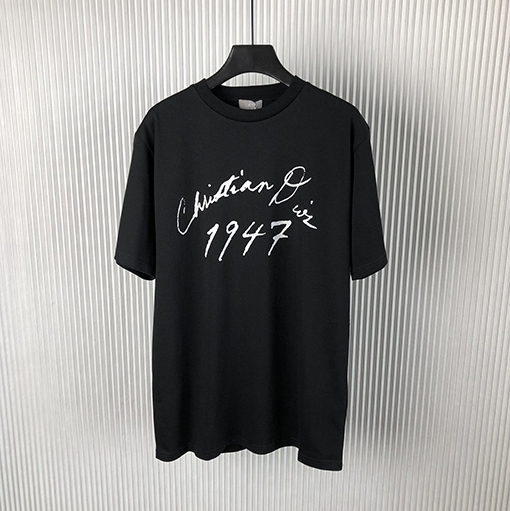 ディオールスーパーコピー 新しいサインプリント半袖Tシャツ