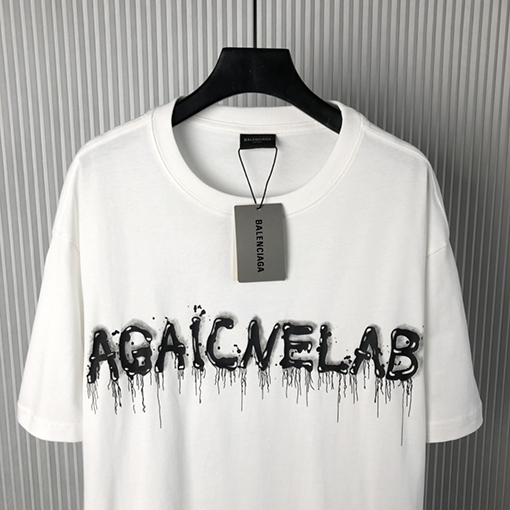 バレンシアガ 新しいアルファベットプリント半袖Tシャツ