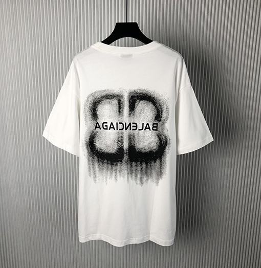 バレンシアガ 新しいアルファベットプリント半袖Tシャツ