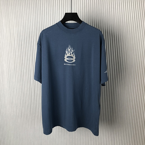 バレンシアガ 新しい炎のプリント半袖Tシャツ
