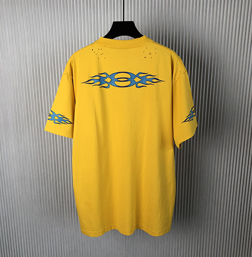 バレンシアガ 新しい炎のプリント半袖Tシャツ