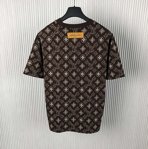 ルイヴィトンコピー  新しいジャカードロゴ半袖Tシャツ