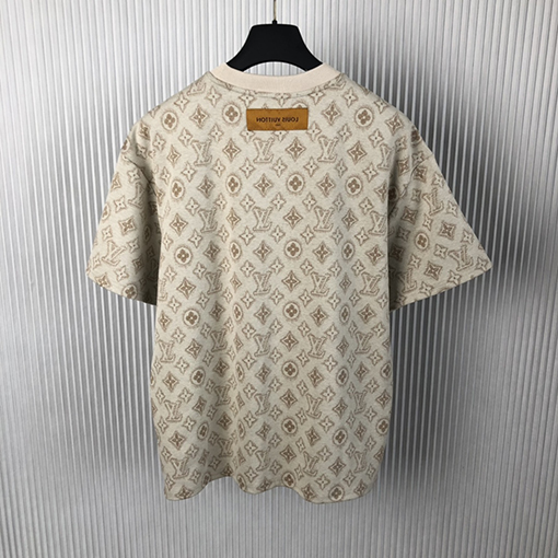 ルイヴィトンコピー  新しいジャカードロゴ半袖Tシャツ