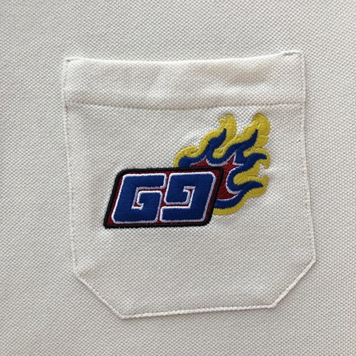グッチ 新しいポケット装飾刺繍ビーズコットンラペル半袖ポロシャツ