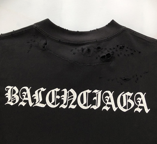 バレンシアガスーパーコピー  新しいクラックプリント半袖Tシャツ