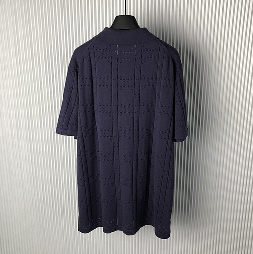 ディオール ダイヤモンドカットニットラペルポロシャツ