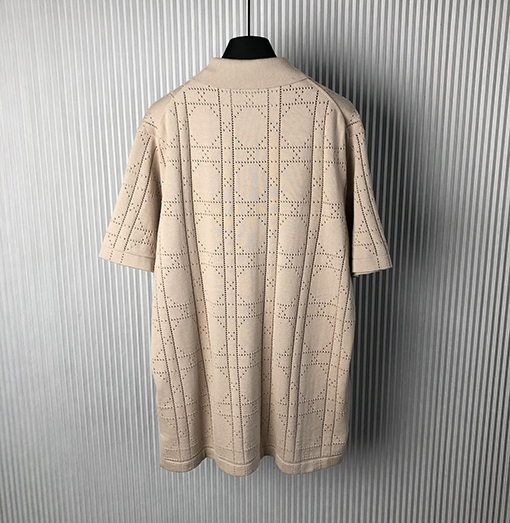 ディオール ダイヤモンドカットニットラペルポロシャツ