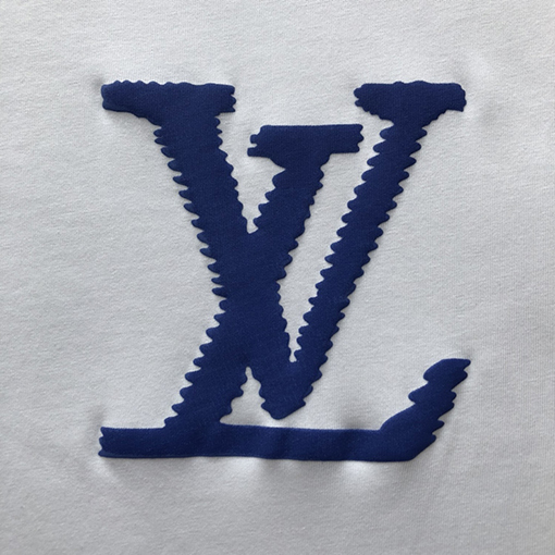 ルイヴィトンコピー  新しい発泡文字ロゴ半袖Tシャツ