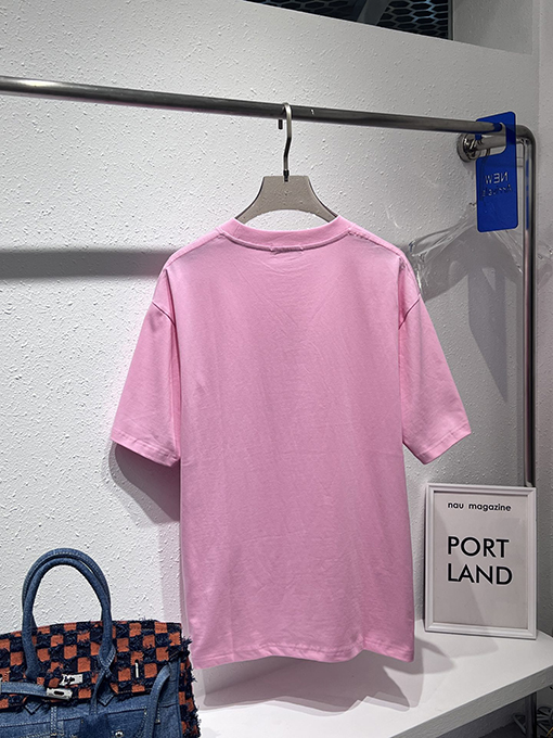 ロエベ  新しい無地のクラシックな大きなロゴ刺繍Tシャツ