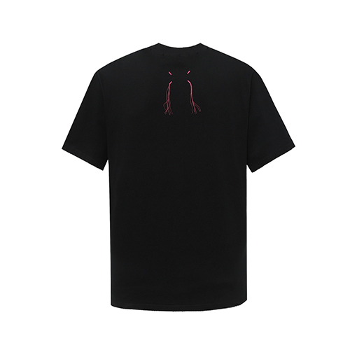 マルタンマルジェラコピー  新しいロゴ刺繍ウォッシュ磨かれたタッセル半袖Tシャツ