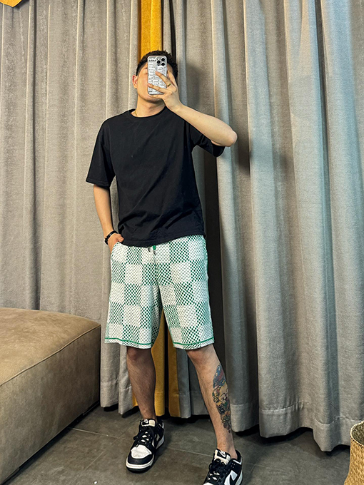 ルイヴィトン 新しいチェック柄のショートパンツ