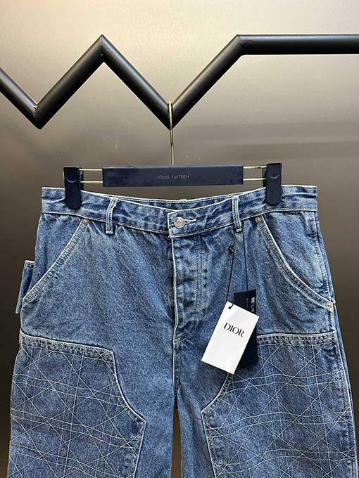 ディオール 藤格子線工装デニムパンツ