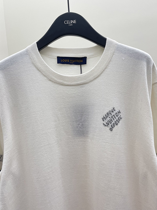 ルイヴィトン 新しいロゴ袖毛織り半袖Tシャツ