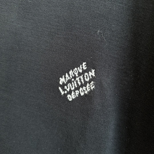 ルイヴィトン 新しいロゴ袖毛織り半袖Tシャツ