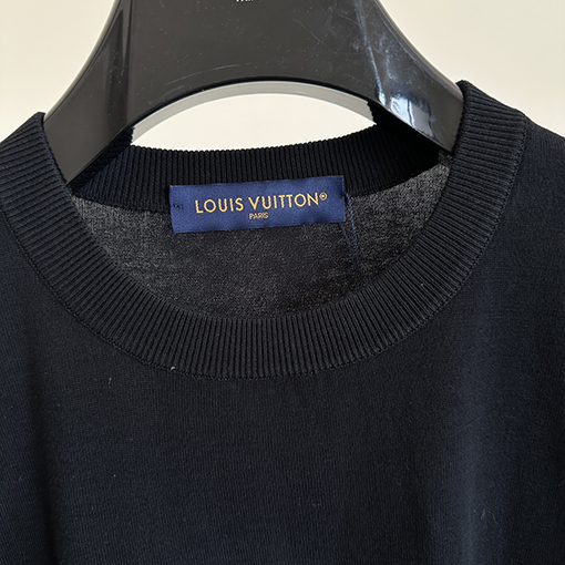 ルイヴィトン 新しいロゴ袖毛織り半袖Tシャツ