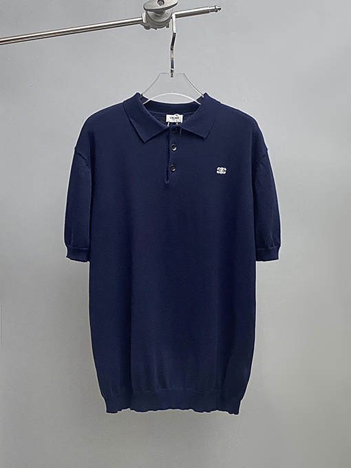 セリーヌ クラシックな凱旋門綿平織りニットゆったり半袖Tシャツ