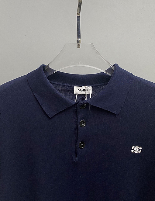 セリーヌ クラシックな凱旋門綿平織りニットゆったり半袖Tシャツ