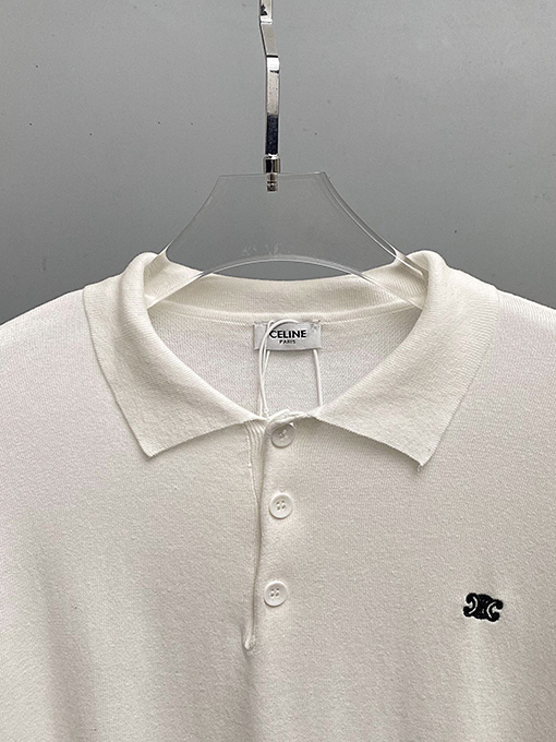 セリーヌ クラシックな凱旋門綿平織りニットゆったり半袖Tシャツ