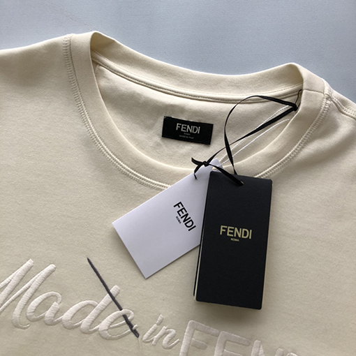 フェンディスーパーコピー  新しい針糸刺繍半袖Tシャツ