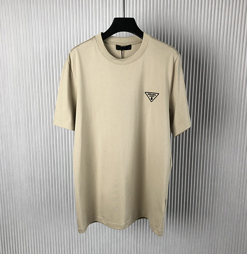 プラダ 新しい立体逆三角文字半袖Tシャツ