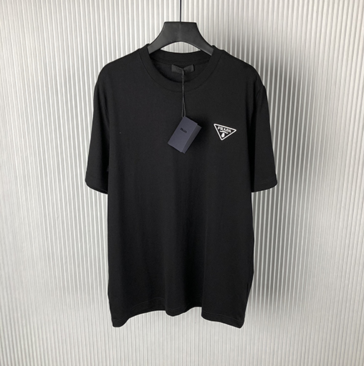 プラダ 新しい立体逆三角文字半袖Tシャツ