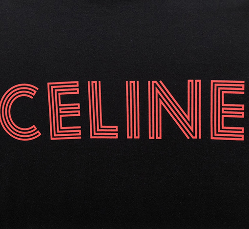 セリーヌコピー 新しいラインアルファベットラウンドネック半袖Tシャツ