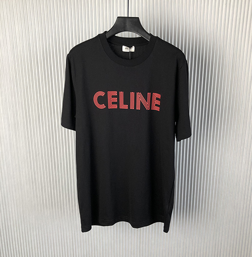 セリーヌコピー  新しいラインアルファベットラウンドネック半袖Tシャツ