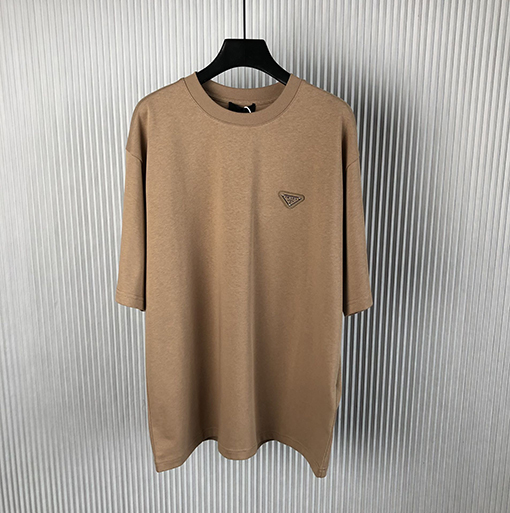  プラダ  新しい金属三角マーク半袖純綿半袖Tシャツ