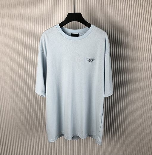  プラダ  新しい金属三角マーク半袖純綿半袖Tシャツ