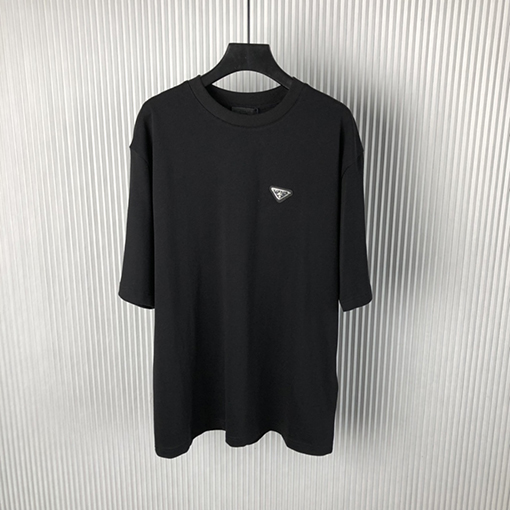  プラダ  新しい金属三角マーク半袖純綿半袖Tシャツ