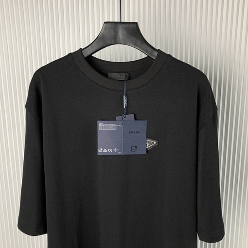  プラダ  新しい金属三角マーク半袖純綿半袖Tシャツ