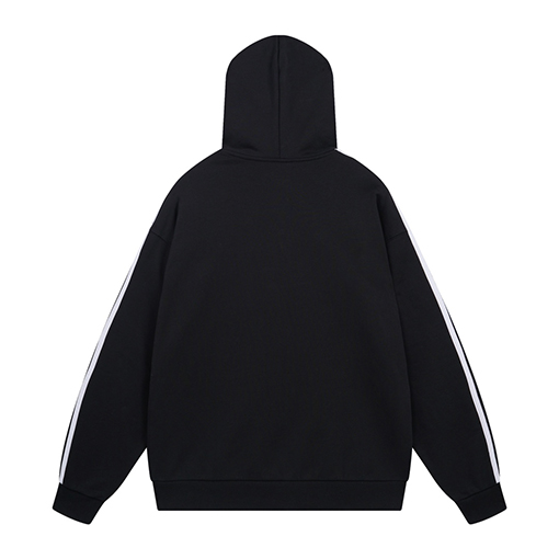 Balenciaga X Adidas クローバー3ストライプロゴ刺繍ジップアップカーディガンパーカー