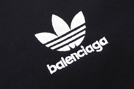 Balenciaga X Adidas クローバー3ストライプロゴ刺繍ジップアップカーディガンパーカー