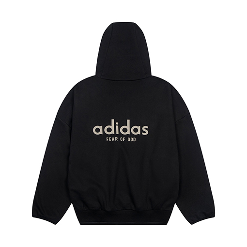 Fear of god fog X Adidas シリコン文字カジュアルスポーツフード付きパーカー