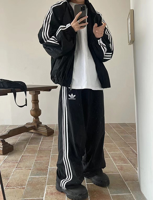Balenciaga X Adidas コピー アルファベットロゴジッパースウェットパンツ