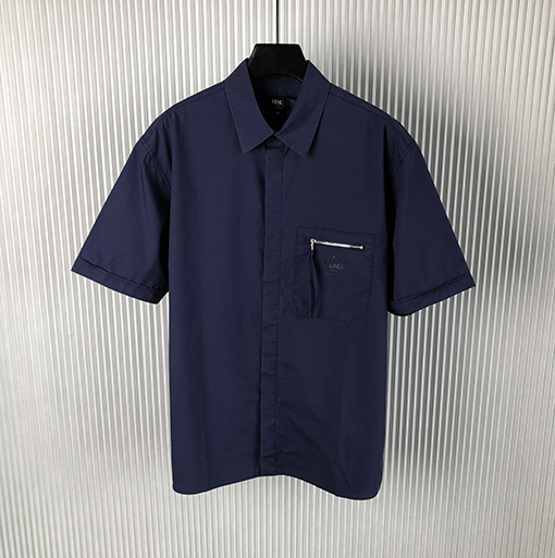 フェンディ 新しいロゴコットン半袖シャツ