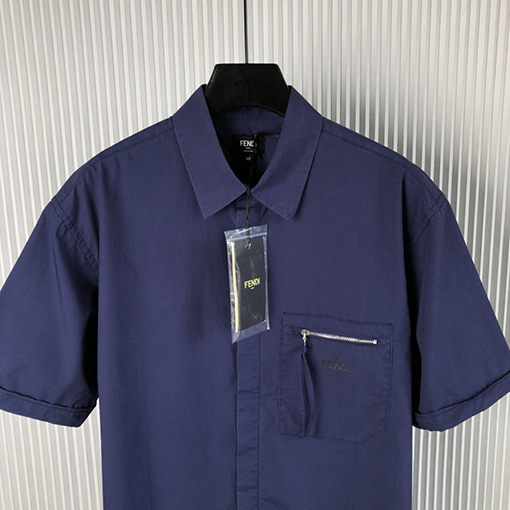 フェンディ 新しいロゴコットン半袖シャツ