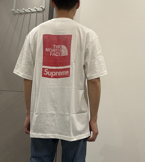 シュプリーム X The north face コラボコピー バックロゴのプリントTシャツ 3色